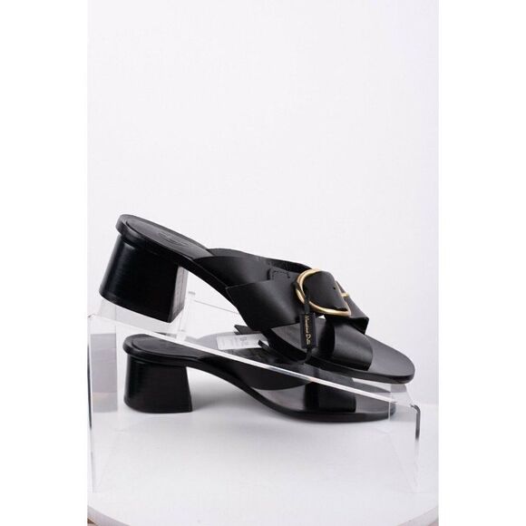 Massimo Dutti Womens Black Leather Buckled Sandals - Picture 6 of 8